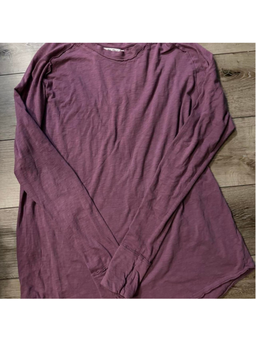 Free People We The Free dusty mauve raw seam long sleeve top